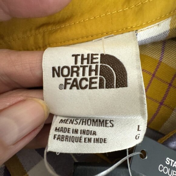The North Face Men's L Arroyo LS Flannel Button Shirt Organic Gold Plaid NWT - Picture 9 of 15